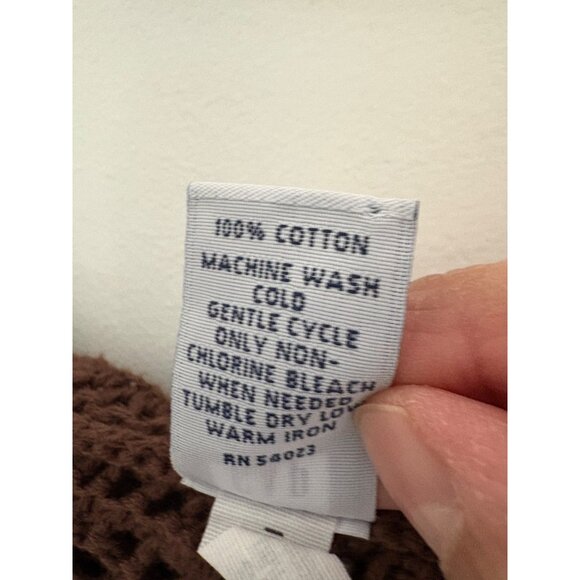 Gap Kids Girls 10 Brown Hooded Crochet Cardigan With Buttons & Long Sleeves - Picture 6 of 6